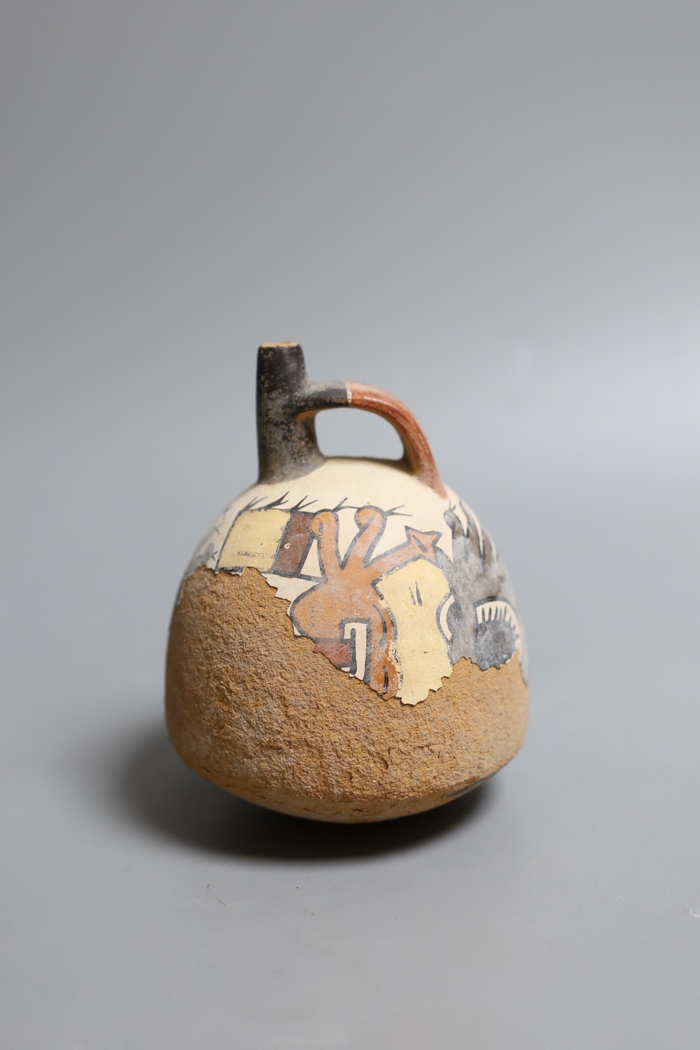 A Nazca Culture pottery vessel, Peru c. 300-600AD, 12cm high. provenance Sotheby’s valuation letter dating to April 1985.